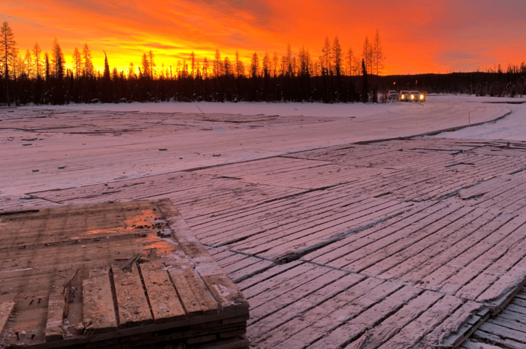 Access Mats in a winter field